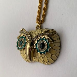 Gold chain owl necklace